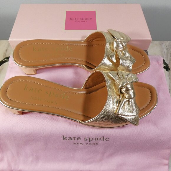 Kate Spade New York Lilah Sandals Pale Gold 8.5 B (M) - Picture 1 of 9